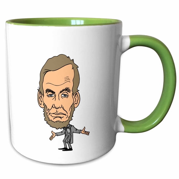 3drose, President Abraham Lincoln, 15oz Two-tone Green Mug