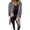Grey, variant on Winter Fall Women Jacket Thick Fleece Fringe Tassel Hem Long Bat Sleeves Open Stitch Cardigan Knitted Fuzzy Mid Length Coat Outdoor Daily Wear Shawl