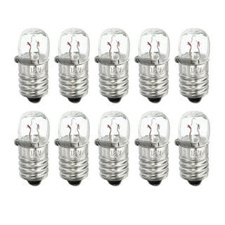 Uxcell 3V 0.25W E10 Round Top Mini LED Bulbs Lights with Box White 10 Count