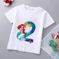 thumbnail image 5 of Camiseta de algodón con estampado de princesa sirena de Disney para niñas, ropa para bebés de princesa Ariel, top de dibujos animados para niños de 1 a 9 años, cumpleaños para niños, 5 of 5