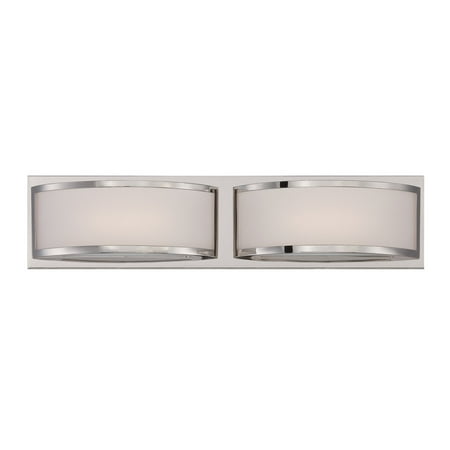 

Wall Sconces 2 Light With Polished Nickel Finish Iron Rectangular 21 inch 9.6 Watts