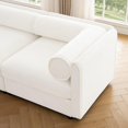 thumbnail image 6 of Modern 6-Piece Modular Sectional Sofa with Storage Soft White Couch Chenille Fabric Contemporary Cylindrica Design, Large Sectional Couches for Living Room, 6 of 9