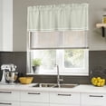 thumbnail image 4 of Farmhouse Sage Green White Striped Curtain Valances for Windows, Kitchen Valance Window Treatments Panel 2 Pack, Modern Stripes Rod Pocket Short Curtains for Bathroom Bedroom 54 x 18 Inch, 4 of 8