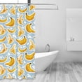 thumbnail image 2 of Shower Curtain, Cute Banana Blue Waterproof Fabric Plastic Shower Curtain, Drying Fast Bathroom Curtain with 9 Buttonholes, Ruffle Shower Curtain 60x72in, 2 of 8