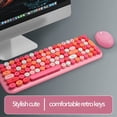 thumbnail image 3 of Wireless Keyboard and Mouse Combo, 2.4Ghz Colorful Keyboard with Multi-Media Function Keys and Number Pad Compared for PC Computer Windows (Blue Mixed)-pink, 3 of 7