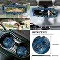thumbnail image 5 of Jeiento Blue Marble Print Auto Accessories Set Car Seat Covers Car Steering Wheel Cover Seatbelt Shoulder Pad Trash Can Rear View Mirror Protector Handbrake Cover Set Car Armrest Cover Coasters, 5 of 7
