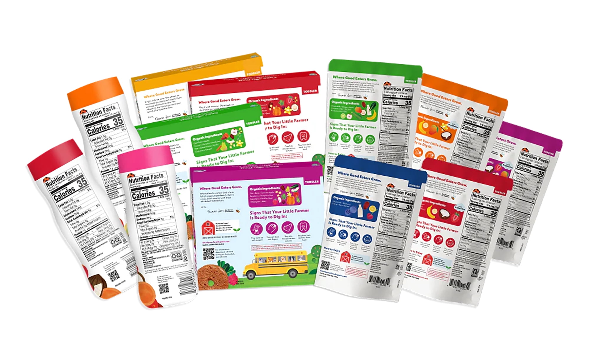Once Upon a Farm Organic Baby & Toddler Snack Sampler, Puffs, Coconut Melts, Tractor Wheels, Smart Wheels, Smoothie Melts, Made with Real Fruit & Veggies, No Added Sugar, Non-GMO, 12 Count