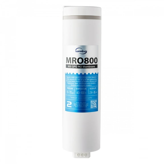 iSpring MRO800 RO Membrane Reverse Osmosis Replacement, High Flow up to 800 GPD, 2.5:1 Pure to Waste water ratio