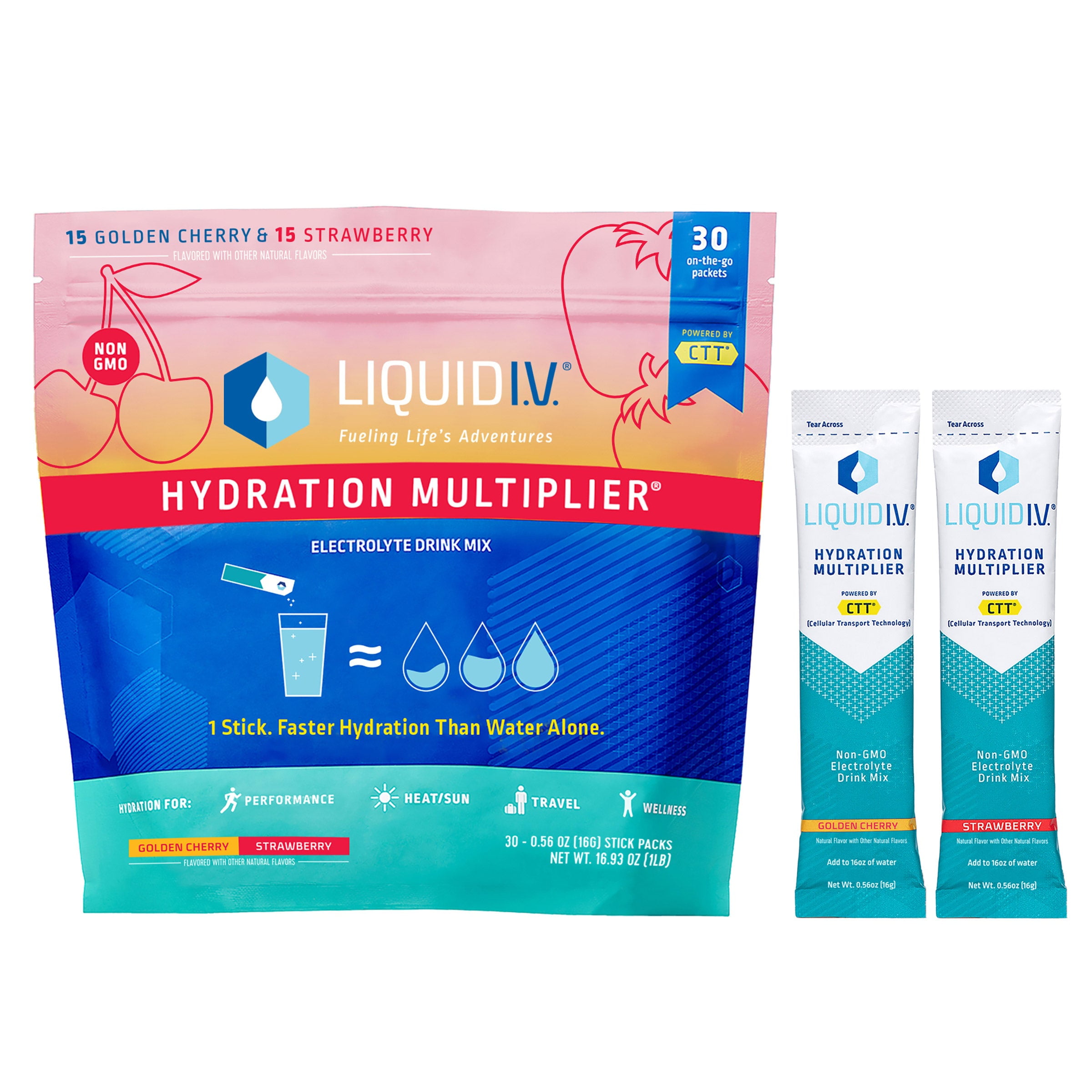 Liquid I.V. Hydration Multiplier 30 Individual Serving Stick Packs In ...