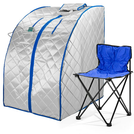 Infrared IR Far Portable Indoor Personal Spa Sauna by Durasage with Heating Foot Pad and