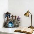 thumbnail image 7 of YingYouFu Wood Easter Resurrection Scene Cross Table Decor - He is Risen Religious Decor for Tabletop, Mantels, Tray & Perfect Christian Home Holiday Gifting, 7 of 7