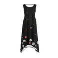 thumbnail image 5 of Cagogo Women Summer Tank Dress Flowy Aline Swing Sleeveless Trendy Beach Vacation Dress Floral Printed Asymmetric Hem Plus Size Bohemian Tshirt Church Graduation Dress, 5 of 7