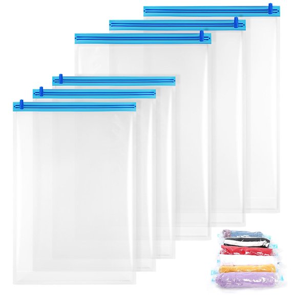 LOLIPPYY 12-Pack Travel Compression Vacuum Bags Space Saver for Clothes and Essentials, Packing Organizer for Efficient Travel