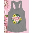 thumbnail image 3 of Mothers Day Flower Garland Racerback Tank Women -Image by Shutterstock, Female XX-Large, 3 of 4