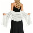 thumbnail image 6 of Women Sheer Chiffon Shawl Wrap Lightweight Scarf Elegant Evening Cover Up Soft Breathable Long Scarf for Dress Formal Party Wedding Beach Sunscreen Wrap Fashion Accessory Gift Idea, 6 of 8