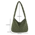 thumbnail image 2 of Yucurem Women Work Tote Bag Stylish Corduroy Quilted Shoulder Bag With Pocket (Green) Fashion shoulder bag (Green), 2 of 10