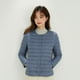 thumbnail image 3 of Otoño e Invierno, chaqueta de plumón forrada de manga larga con cuello redondo y cuello redondo de Color sólido claro para mujer, chaqueta de plumón de talla grande 90, 3 of 6