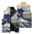 thumbnail image 3 of Chaleco sin mangas de otoño e invierno para hombre, nuevo, con estampado japonés Ukiyoe, ropa para exteriores, para caminar por la calle, resistente al viento, cálido, chaleco superior, 3 of 5