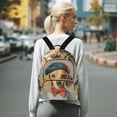 thumbnail image 7 of FORMRS Mini Backpack Purse for Women Quilted Travel Daypack Casual Shoulder Bag, Yellow Dog Artist, 7 of 7