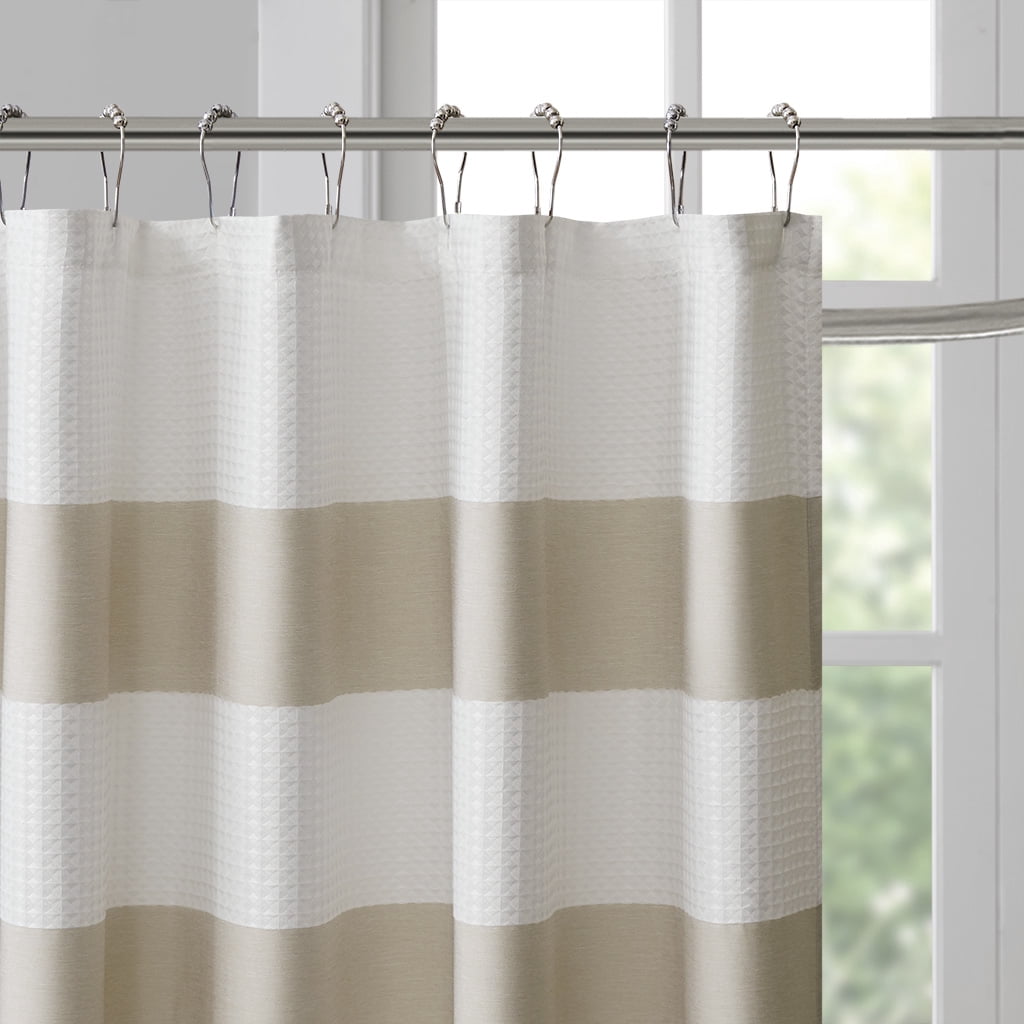 Euroco Shower Curtain with 3M Treatment Taupe 54x78"