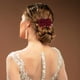 thumbnail image 3 of Peineta con flor de rosa para el cabello, accesorio floral para el cabello, tocado para mujeres y niñas, boda, novia (rojo vino), 3 of 5