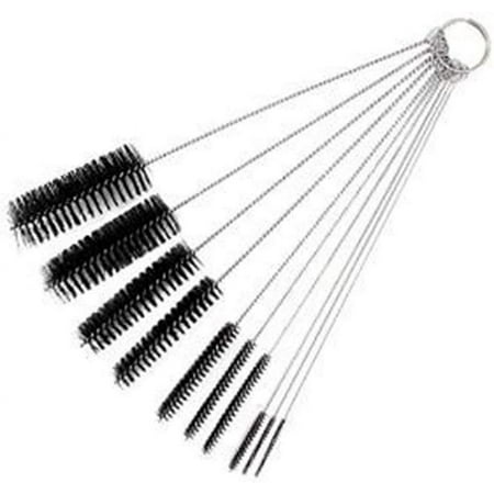 

10pcs Nylon Bottle Tube Nozzle Cleaning Brush Glass Straw Cleaning Brush Set for Pipe Cleaner Straw Glass Keyboard Jewelry Cleaning Black
