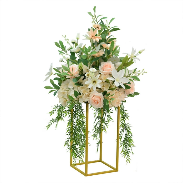 Cindel 4Pcs Gold Flower Floor Stand Metal Column Flower Stand Flower  Arrangement