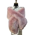 thumbnail image 1 of Chal de piel sintética para mujer, abrigos de piel con cuello de piel sintética para fiesta, cubierta de boda nupcial de invierno, 1 of 2