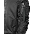 thumbnail image 4 of Ma Croix Mens Ruched Bomber Jacket Lightweight Waterproof Nylon Windbreaker, 4 of 5