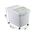 thumbnail image 2 of VEVOR Ingredient Bin, 10.5 Gallons Capacity Ingredient Storage Bin, PP Material Flour Bins On Wheels, White Shelf Ingredient Bin with Scoop and Sliding Lid, Commercial Storage Bins, 3 Pcs/Set, 2 of 9