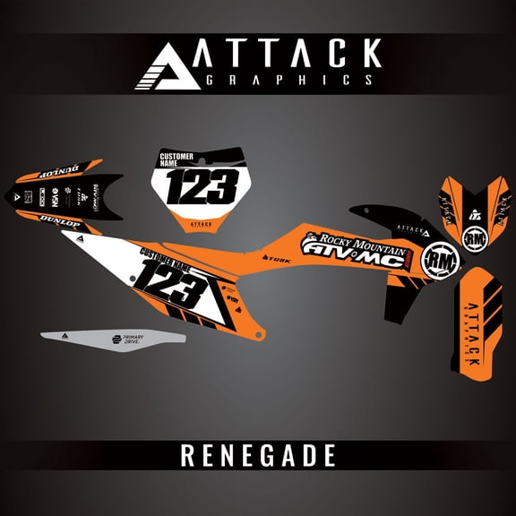 Attack Graphics Custom Renegade Complete Bike Graphics Kit for KTM 450 SMR 2023