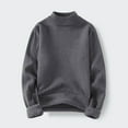 thumbnail image 3 of ZCFZJW Mens Sherpa Fleece Lined Thermal Sweaters Casual Fall Winter Thick Warm Long Sleeve Mock Neck Pullover Tops Plush Velvet Knit Sweatshirts Dark Gray XL, 3 of 4