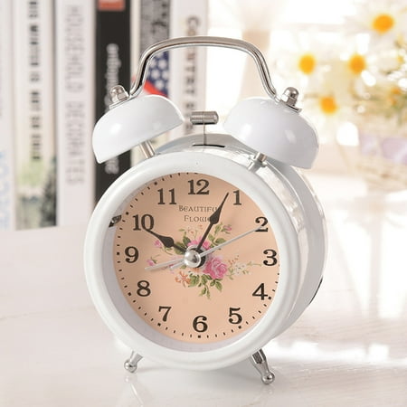 WEUVEB Metal Alarm Clock for Desk with Fashion Design, Loud Morning Wake Up Clock, 1 Piece