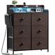 thumbnail image 1 of Comoda Cajonera para Recamara - 6 Cajones De Tela con Parte Superior de Madera y Marco De Acero Plegable - Mueble Organizador con cajonera para Ropa - Luces LED - Estación de Carga, 1 of 6