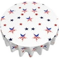 thumbnail image 5 of Independence Day July 4th Round Tablecloth 60 Inch Waterproof Spillproof Stain Resistant Star Patterned Washable Patriotic Table Cloth for Holiday Picnic Party, 5 of 5