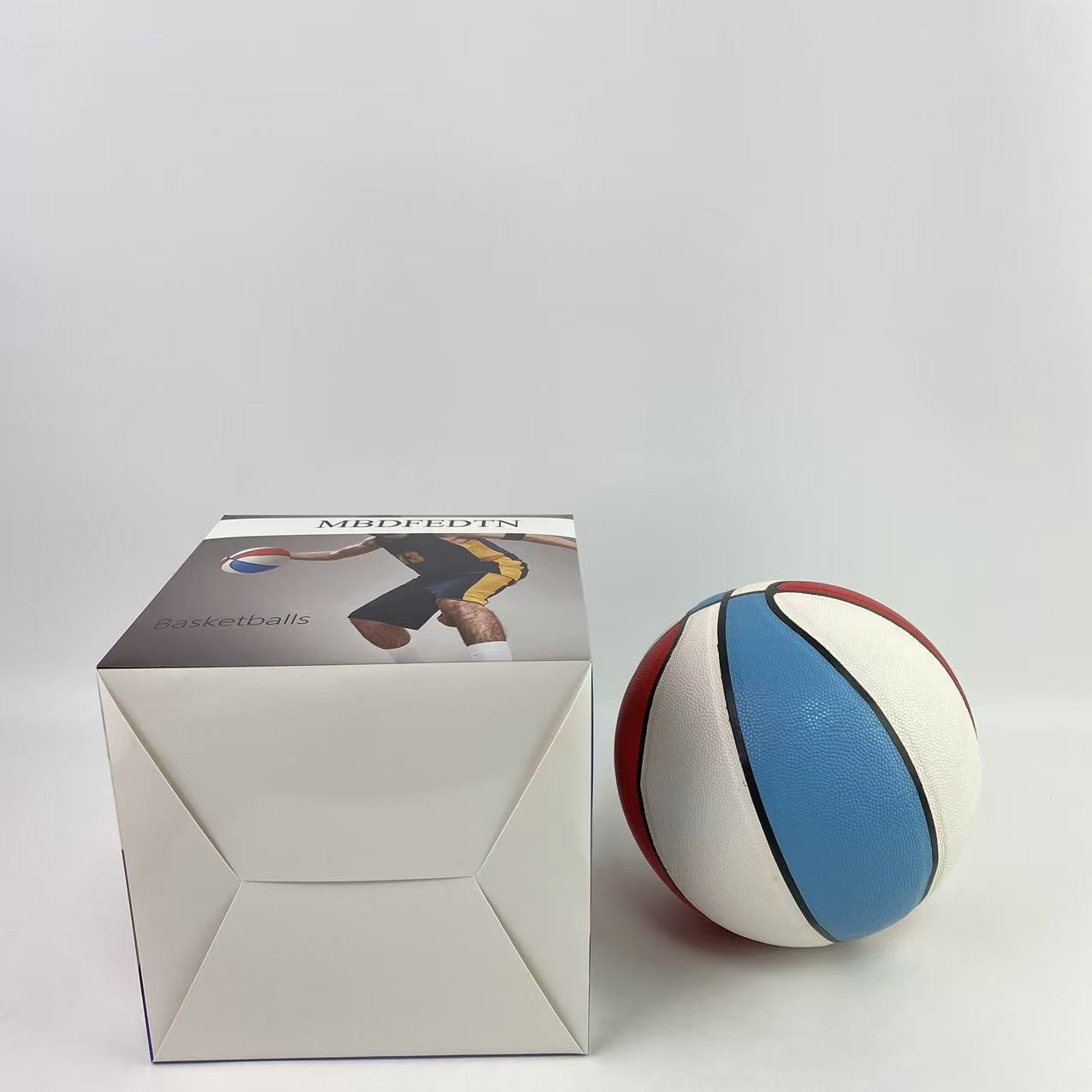 MBDFEDTN Basketballs,Basketballs Bulk Official Size 7 Rubber Basketballs 29.5 Rubber Inflatable Basketballs Basketballs Bulk Standard Basketball for Training Play(Blue, White)