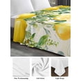 thumbnail image 6 of Watercolor Lemon King Size Flat Sheet, Wrinkleproof & Fadeproof Cooling Flat Bed Sheet Only, Eucalyptus Leaf Fruit Yellow Flower Breathable Soft Bedding Top Sheets 105 x 98 Inches, 6 of 8