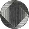 thumbnail image 2 of Unique Loom Outdoor Modern Collection Area Rug - Achromatic (4' 1" Round Black and White), 2 of 6
