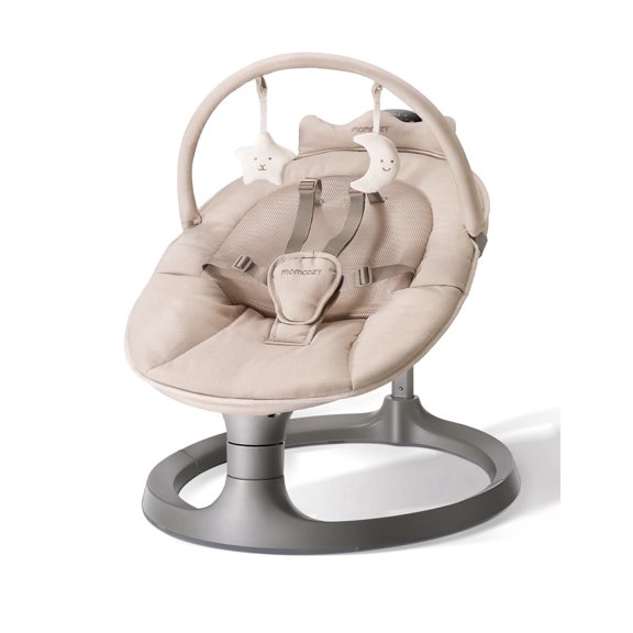 Momcozy 2-in-1 Electric Baby Swing, Dual-Arm Support System & Parent-Inspired Motions, Convertible to Toddler Seat up to 66 lbs, Adjustable Height, Lightweight