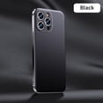 thumbnail image 1 of Genuine Cowhide Leather Phone Case for iPhone 16 14 12 13 15 Pro Max 15Pro 14Pro Luxury Plating Full Lens Protection Back Cover Black(A006) For iPhone 11Pro Max, 1 of 6