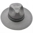 thumbnail image 2 of Cheers.US Straw Hats for Women Summer Beach Sun Hat Wide Brim Fedora Cap UPF50+, 2 of 3