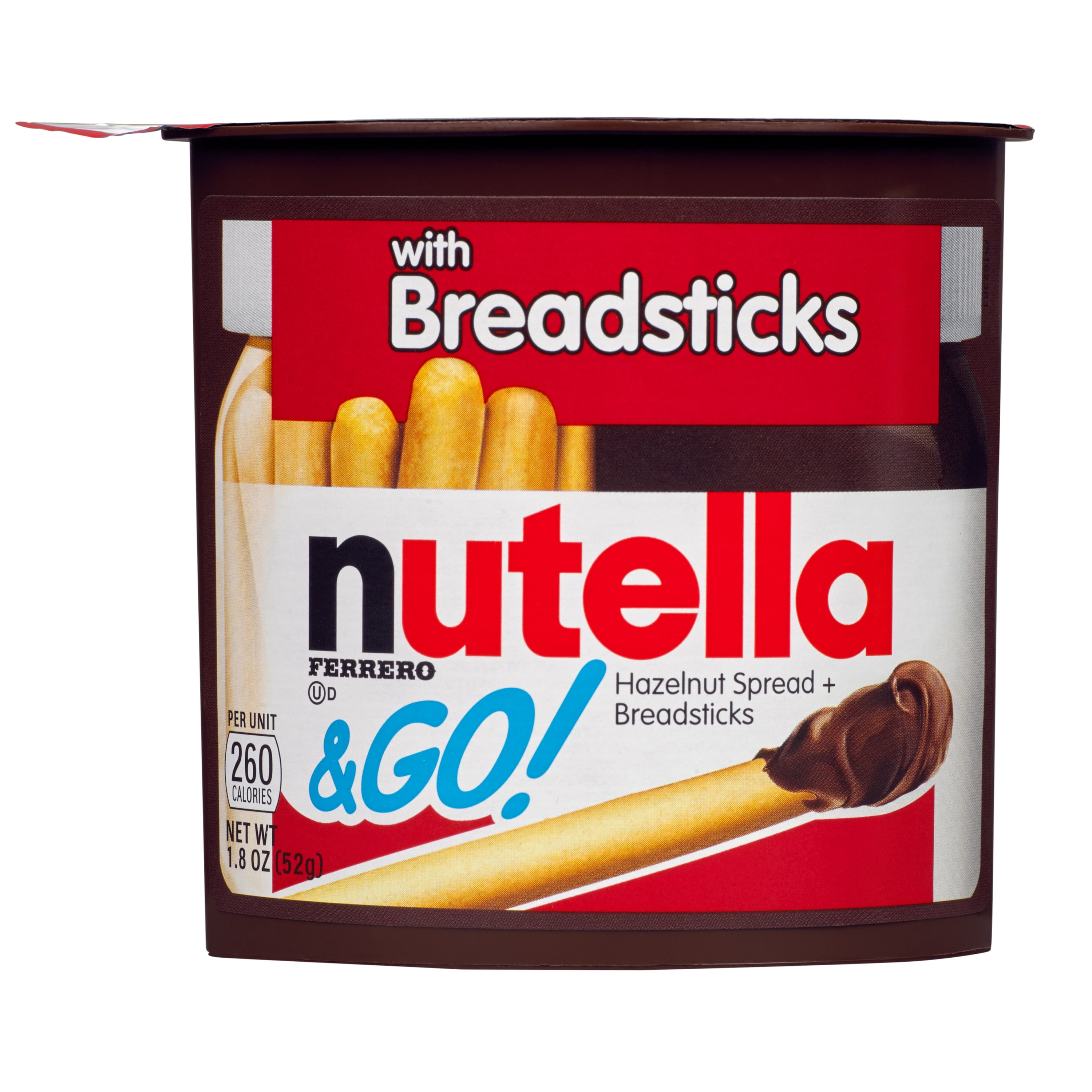 Nutella and Go Snack Packs, Hazelnut Spread with Breadsticks, 1.8 oz