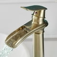 thumbnail image 3 of Waterfall Tall Spout Single Hole Single-Handle Vessel Sink Faucet In Brushed Gold, 3 of 5