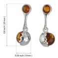 thumbnail image 4 of Baltic Honey Amber Soccer Ball Earrings in 925 Sterling Silver – Post Back Dangle Earrings, 4 of 7
