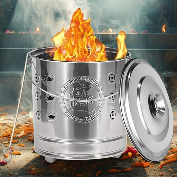 Incinerador de barril, cubo para quemar, jaula para quemar, multifuncional, tradicional Plata XS
