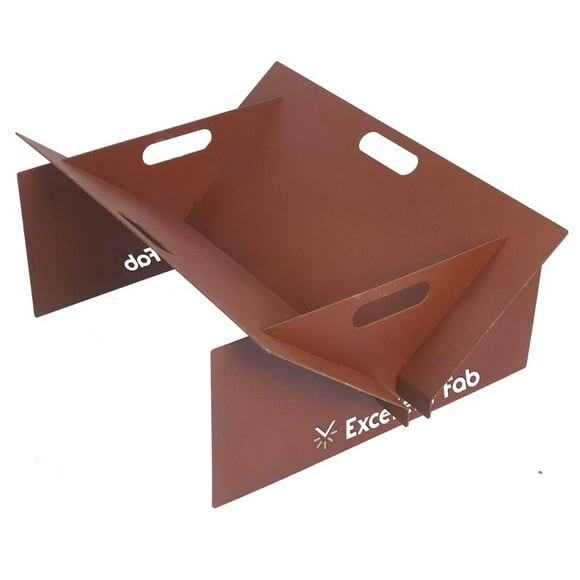 Excellent Fab Corten Steel Laser Cut Portable Fire Pit, 29.5'' x 23.6' x 11.5''