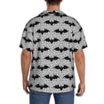 thumbnail image 3 of Rateoe Bat Print Mens Front Pocket Hawaiian Shirts Casual Shirts Short Sleeve Button Down Beach Tropical Shirts-Small, 3 of 5