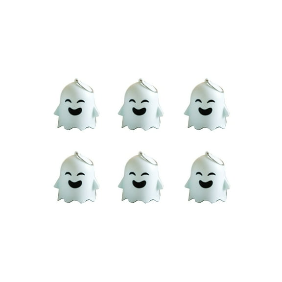 Bfogop Halloween Cute Ghost Nightlight 6 Pcs, Warm Lighted Indoor Figurine Lamps, Halloween Decors Spooky Light, Cute Decorations for Party, Home, Bedroom, Shelf, Table Centerpiece
