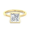 thumbnail image 2 of Pearl - Moissanite Princess Cut Lab Diamond Bezel Set Engagement Ring, 2 of 4