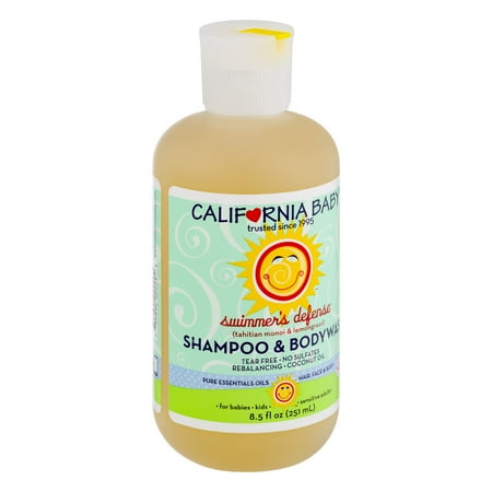 California Baby Swimmer's Defense Shampoo & Bodywash Tahitian Monoi & Lemongrass, 8.5 FL OZ